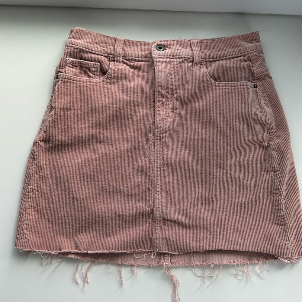 Dusty rose corduroy mini skirt